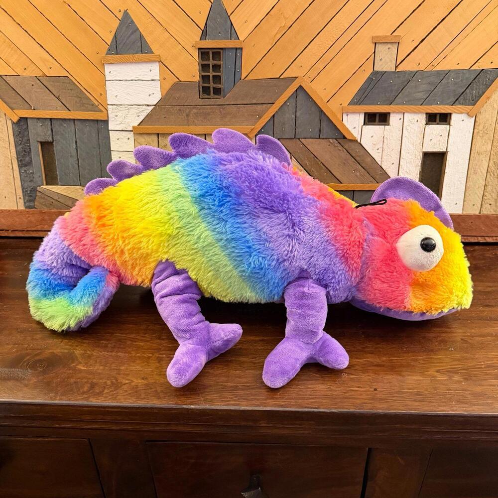 BJ Toy Company Rainbow Chameleon Plush Stuffed Animal